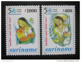 Poštové známky Surinam 1998 WHO, 50. výroèie Mi# 1584-85