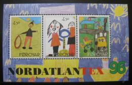Poštové známky Faerské ostrovy 1996 Dìtské kresby Mi# Block 8