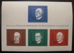Poštové známky Nemecko 1968 Osobnosti Mi# Block 4