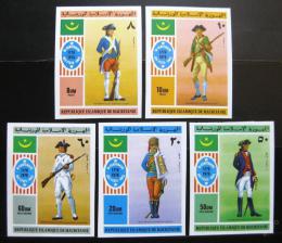 Poštové známky Mauritánia 1976 Vojenské uniformy neperf. Mi# 528-33 B