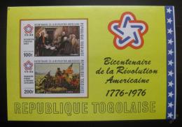 Poštové známky Togo 1976 Americká revolúcia neperf. Mi# Block 101 B Kat 45€