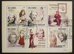 Poštové známky Svätý Tomáš 2009 Marilyn Monroe Mi# 4216-19 - zväèši� obrázok