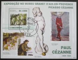 Poštová známka Svätý Tomáš 2009 Umenie, Cézanne Mi# Block 737