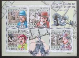 Poštové známky Svätý Tomáš 2009 Charlie Chaplin Mi# 4053-56