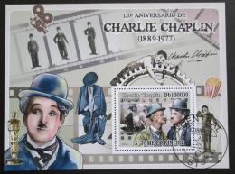 Poštová známka Svätý Tomáš 2009 Charlie Chaplin Mi# Block 689