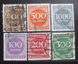 Poštové známky Nemecko 1923 Nominální hod Mi# 268-73