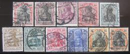 Poštové známky Nemecko 1905-19 Germania Mi# 84-93,104 Kat 44.30€