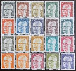 Poštové známky Nemecko 1970-73 Prezident Heinemann Mi# 359, 361-67, 369-70, 394-96, 427-33
