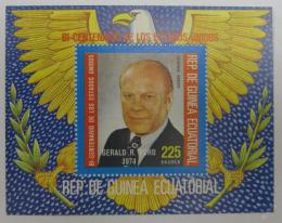 Poštová známka Rovníková Guinea 1975 Generál Ford Mi# Block 175 - zväèši� obrázok