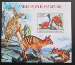Poštová známka Burundi 2013 Ohrožená fauna neperf. Mi# Block 386 B