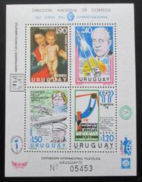Poštové známky Uruguaj 1977 MS ve futbale, umenie, letectvo Mi# Block 34 Kat 35€
