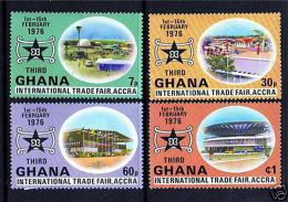 Poštové známky Ghana 1976 Mezinárodný ve¾trh Mi# 634-37