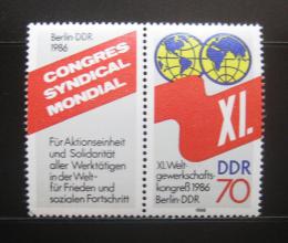 Poštové známky DDR 1986 Kongres odborù Mi# 3049