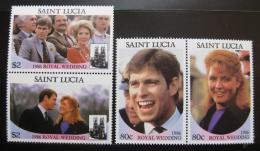 Poštové známky Svätá Lucia 1986 Krá¾ovská svadba Mi# 848-51