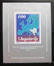 Poštová známka Juhoslávia 1988 Mapa Európy Mi# Block 31