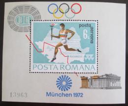 Poštová známka Rumunsko 1972 LOH Mnichov Mi# Block 93 Kat 15€