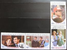 Poštové známky Svätý Vincent Gren 1986 Krá¾ovská svadba Mi# 497-500