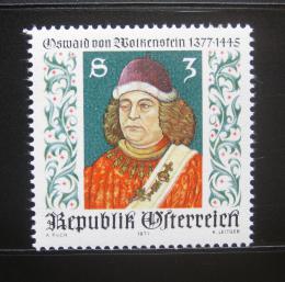 Poštová známka Rakúsko 1977 Oswald von Wolkenstein, básník Mi# 1541
