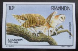 Poštová známka Rwanda 1985 Sovy neperf. Mi# 1310 B