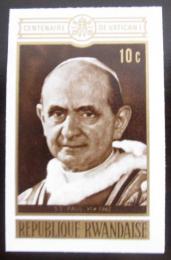 Poštová známka Rwanda 1970 Papež Pavel VI neperf. Mi# 431 B