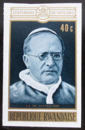 Poštová známka Rwanda 1970 Papež Pius XI neperf. Mi# 434 B
