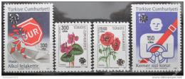 Poštové známky Turecko 1990 Doprava, kvety Mi# 2894-97 Kat 15€