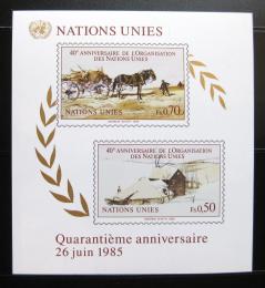 Poštové známky OSN Ženeva 1985 Výroèí založení Mi# Block 3