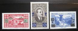 Poštové známky Libanon 1943 Kompletní série pretlaè SC# 160-62