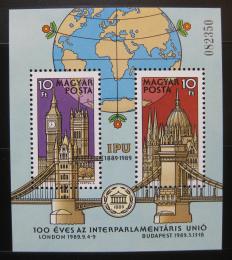 Poštové známky Maïarsko 1989 Meziparlamentní unie Mi# Block 202