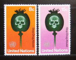 Poštové známky OSN New York 1973 Boj proti drogám Mi# 256-57