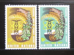 Poštové známky OSN New York 1977 Atomová energie Mi# 313-14