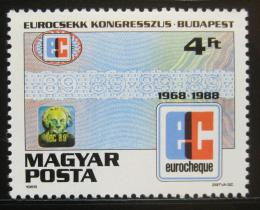Poštová známka Maïarsko 1988 Kongres Euroscheck Mi# 3965