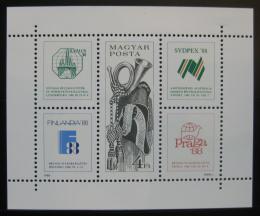 Poštové známky Maïarsko 1988 Mezinárodní výstavy Mi# Block 197