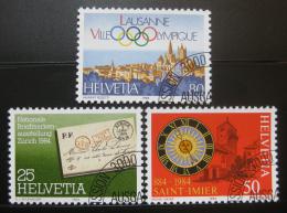 Poštové známky Švýcarsko 1984 Výroèí a události Mi# 1267-69