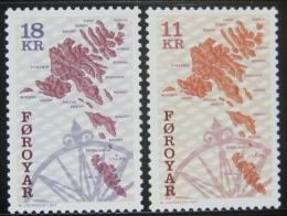 Poštové známky Faerské ostrovy 1997 Mapy Mi# 320-21 Kat 8€