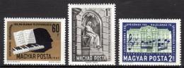 Poštové známky Maïarsko 1961 Franz Liszt Mi# 1793-95