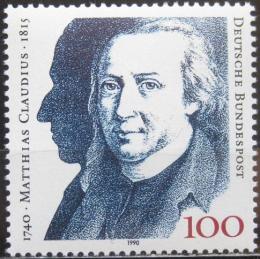 Poštová známka Nemecko 1990 Matthias Claudius, spisovatel Mi# 1473
