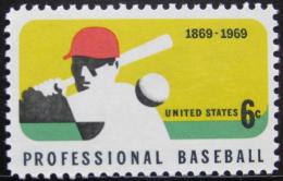 Poštová známka USA 1969 Profesionální baseball Mi# 992