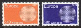 Poštové známky Andorra Fr. 1970 Európa CEPT Mi# 222-23 Kat 20€