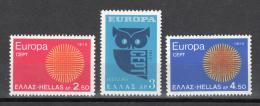 Poštové známky Grécko 1970 Európa CEPT Mi# 1040-42