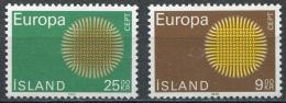 Poštové známky Island 1970 Európa CEPT Mi# 442-43