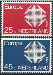 Poštové známky Holandsko 1970 Európa CEPT Mi# 942-43