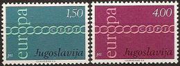 Poštové známky Juhoslávia 1971 Európa CEPT Mi# 1416-17