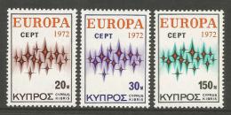 Poštové známky Cyprus 1972 Európa CEPT Mi# 374-76