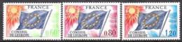 Poštové známky Francúzsko 1975 Evropská rada, vlajka, služobná Mi# 16-18