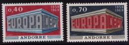 Poštové známky Andorra Fr. 1969 Európa CEPT Mi# 214-15 Kat 20€