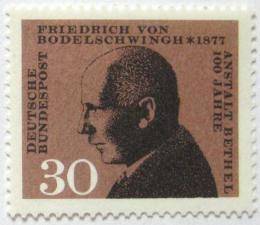 Poštová známka Nemecko 1967 Friedrich Bodelschwingh, teolog Mi# 537