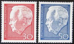 Poštové známky Nemecko 1967 Prezident Heinrich Lübke Mi# 542-43