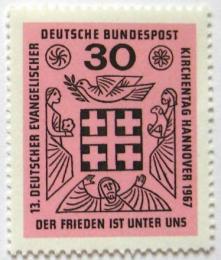 Poštová známka Nemecko 1967 Setkání nìmeckých protestantù Mi# 536