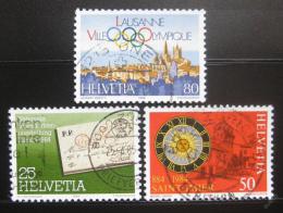 Poštové známky Švýcarsko 1984 Výroèí a události Mi# 1267-69